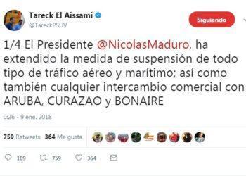 Maduro extiende cierre de comunicaciones con Aruba, Curazao y Bonaire