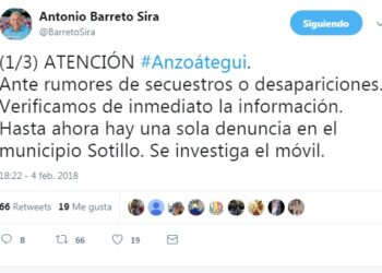 Gobernador de Anzoátegui se pronunció ante rumores de presuntos secuestros