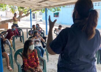 Niños de Lechería recibieron charla sobre medidas sanitarias