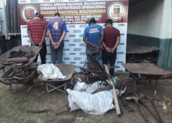 GNB decomisó más de 14  toneladas de material ferroso en Bolívar