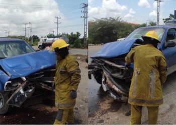 Colisión de vehículos dejó dos lesionados