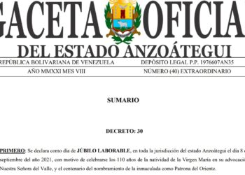 Gobernación declara como Día de Júbilo laborable celebración de la Virgen del Valle
