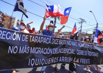 Protestan contra los inmigrantes y la delincuencia en Chile