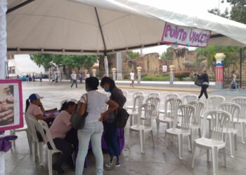 Instituto estadal de la Mujer realiza registro en la plaza Bolívar de Barcelona