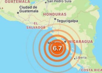 Sismo de magnitud 6,8 sacude costa oeste de Nicaragua