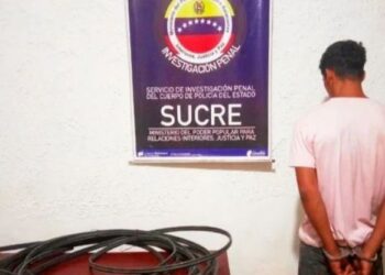 Policía detuvo a hombre por robo de guayas del tendido eléctrico