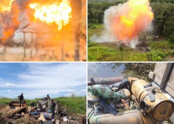 FANB destruyó tres embarcaciones usadas para la minería ilegal