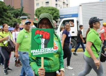 Más de un millar de personas marcharon en Caracas en apoyo al pueblo de Palestina