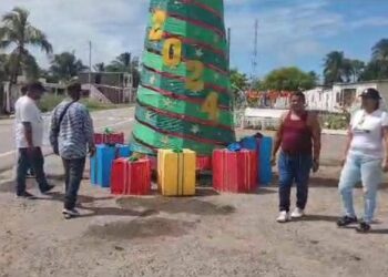 Habitantes de El Hatillo elaboran el arbolito más alto del municipio Peñalver (+Fotos)