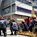 Bomberos de Carúpano mostraron sus habilidades con un simulacro de combate de incendios