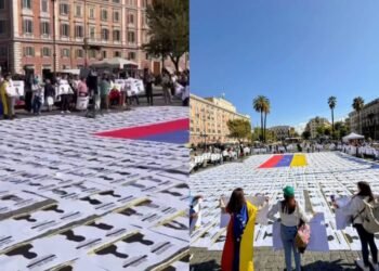 Venezolanos protestan en Roma por la libertad de los presos políticos