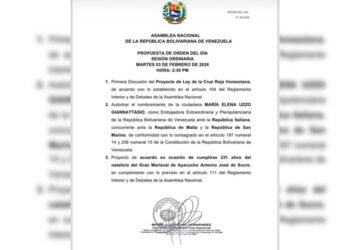 Propuesta de Orden del Día de la AN para este martes no incluye discusión sobre la Ley de Amnistía