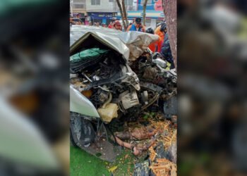 Conductora muere tras chocar contra árbol en la plaza Bolívar de El Tigre