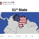 Trump comparte una imagen del mapa de Venezuela pintado con la bandera de Estados Unidos