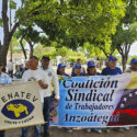 Coalición Sindical se concentró en la plaza Bombón para exigir aumento salarial