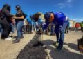 Inician plan de asfaltado frío en el sector Miramar de Cumaná