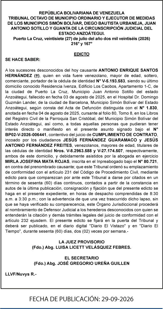 Carteles 29/9/26