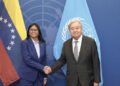 Guterres recibió a Delcy Rodríguez antes de reunión con Trump y de intervenir en la ONU