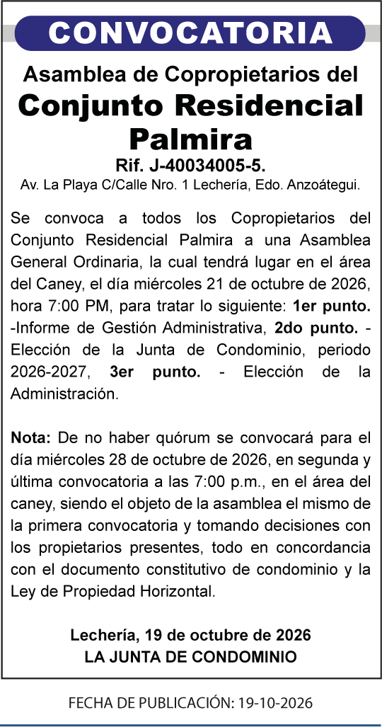 Convocatorias 19/10/26