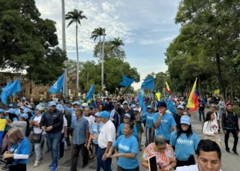 Opositores marcharon en Barcelona en respaldo a María Corina Machado